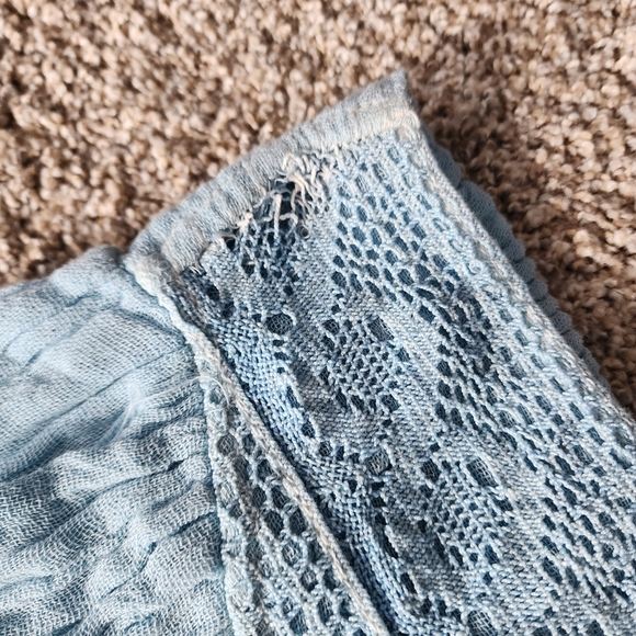 New Free People Jen's Pirate Booty Blue Gauze Maxi Skirt - Picture 5 of 12